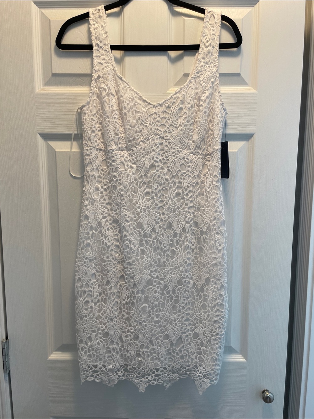 Guess White Lace Mini Dress - Sleeveless V-Neck